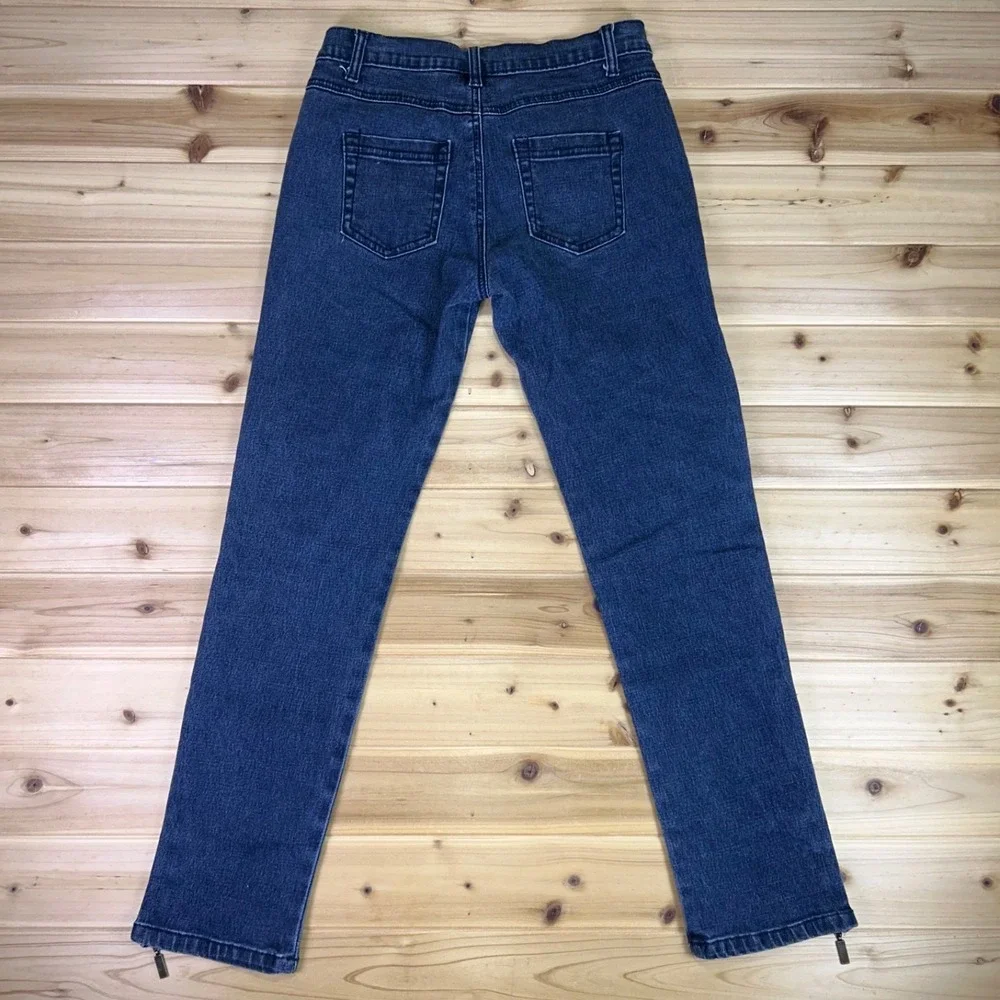 DG2 by Diane Gilman Jeans Womens 2 Skinny Zipper Accent Mid Rise Denim Blue Jean
